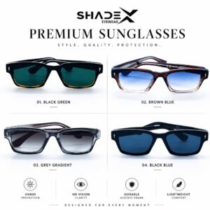 Structured Square Sunglasses – Model 9885 | Multi-Color Collection
