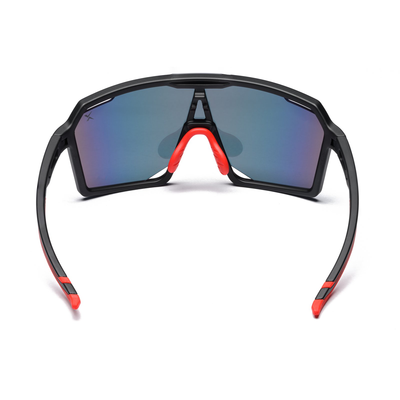 Velocity Shield Sunglasses – Model SX-305 | Matte Black / Blue-Gold Fire Mirror - Image 3
