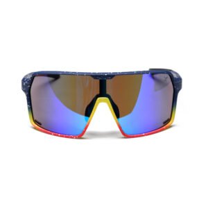 ShadeX Spectra Mask Sunglasses – Model SX-204 | Navy Splatter / Blue-Violet Mirror