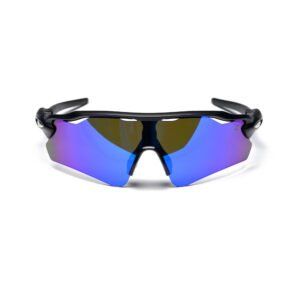 ShadeX Mist Shield Sunglasses – Model L9208 | C1-03 – Matte Black / Blue-Purple Mirror