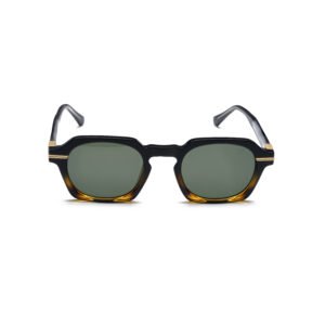 Geometric Square Double Bridge Sunglasses – Model 10823 | C4 – Black / Tortoise Fade