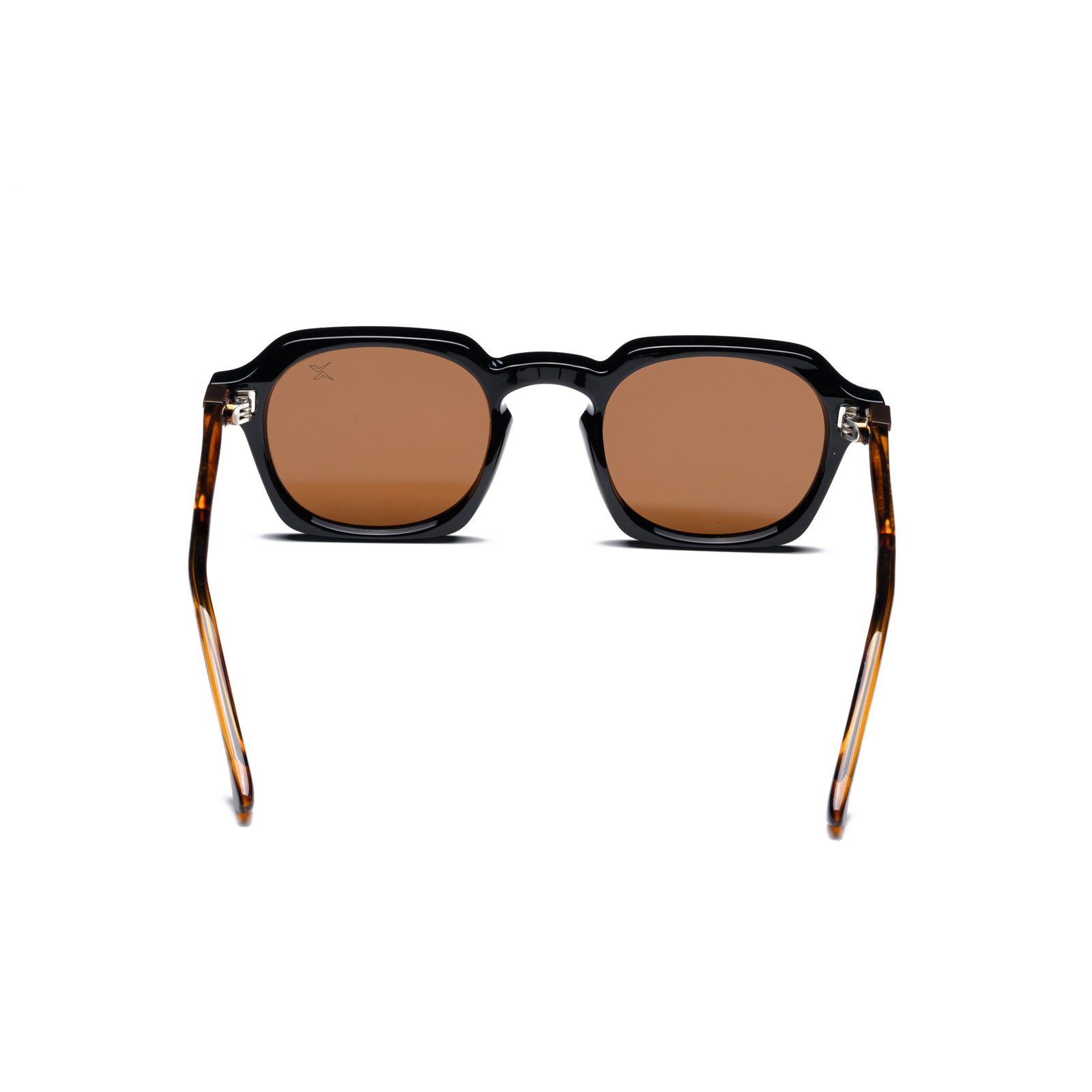 Geometric Square Double Bridge Sunglasses – Model 10823 | C3 – Glossy Black / Tortoise Brown - Image 4
