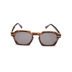 Geometric Square Double Bridge Sunglasses – Model 10823 | C5 – Tortoise Brown / Gold