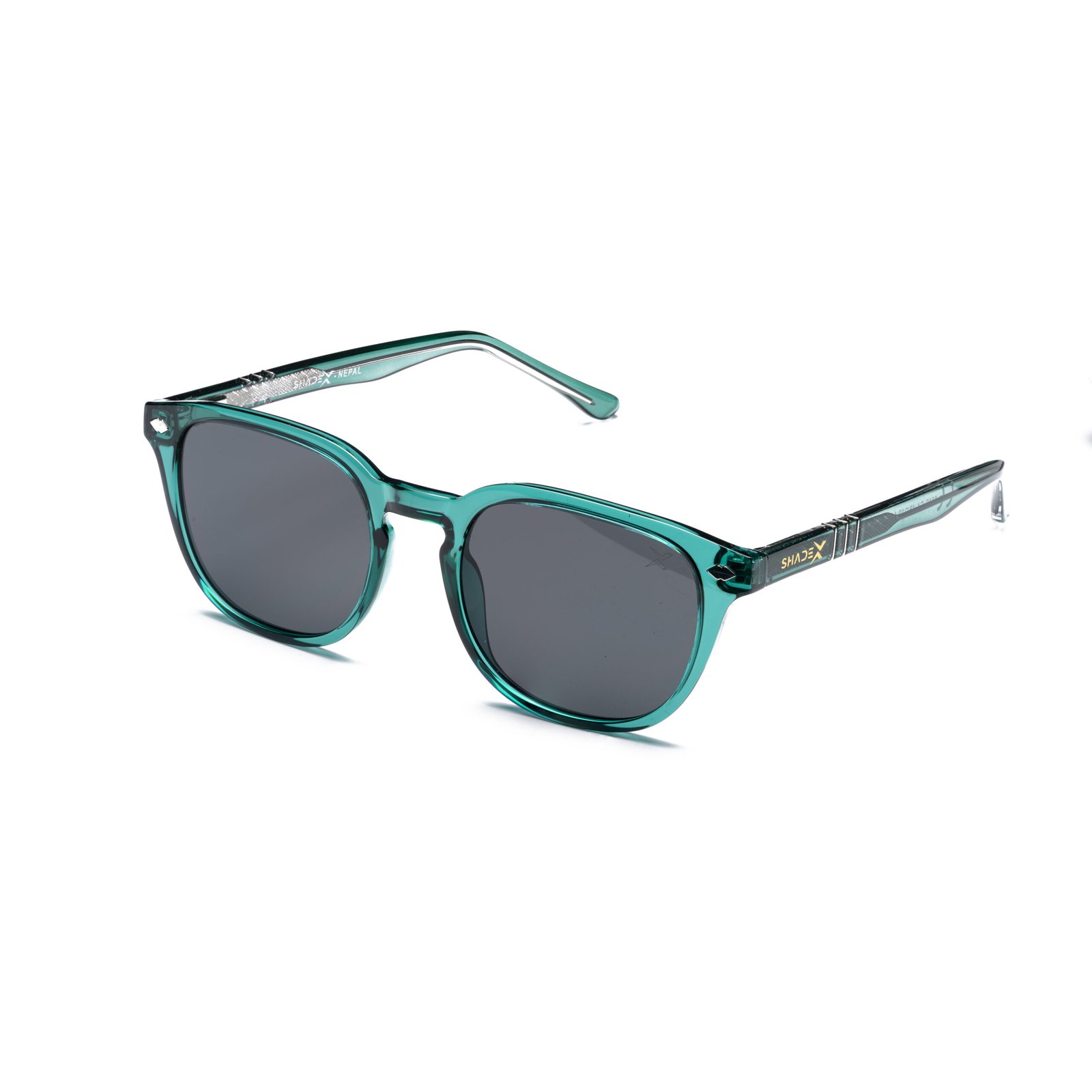 Neo Classic Sunglasses – Model 6510 | C6 – Transparent Teal / Smoke Grey - Image 3