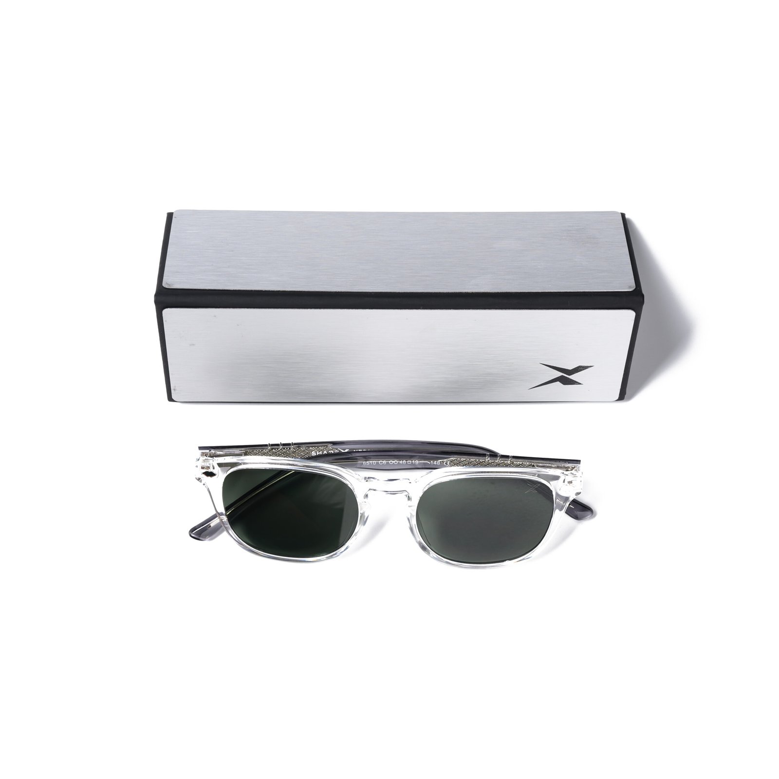 Neo Classic Sunglasses – Model 6510 | C4 – Crystal Clear / Dark Green - Image 6