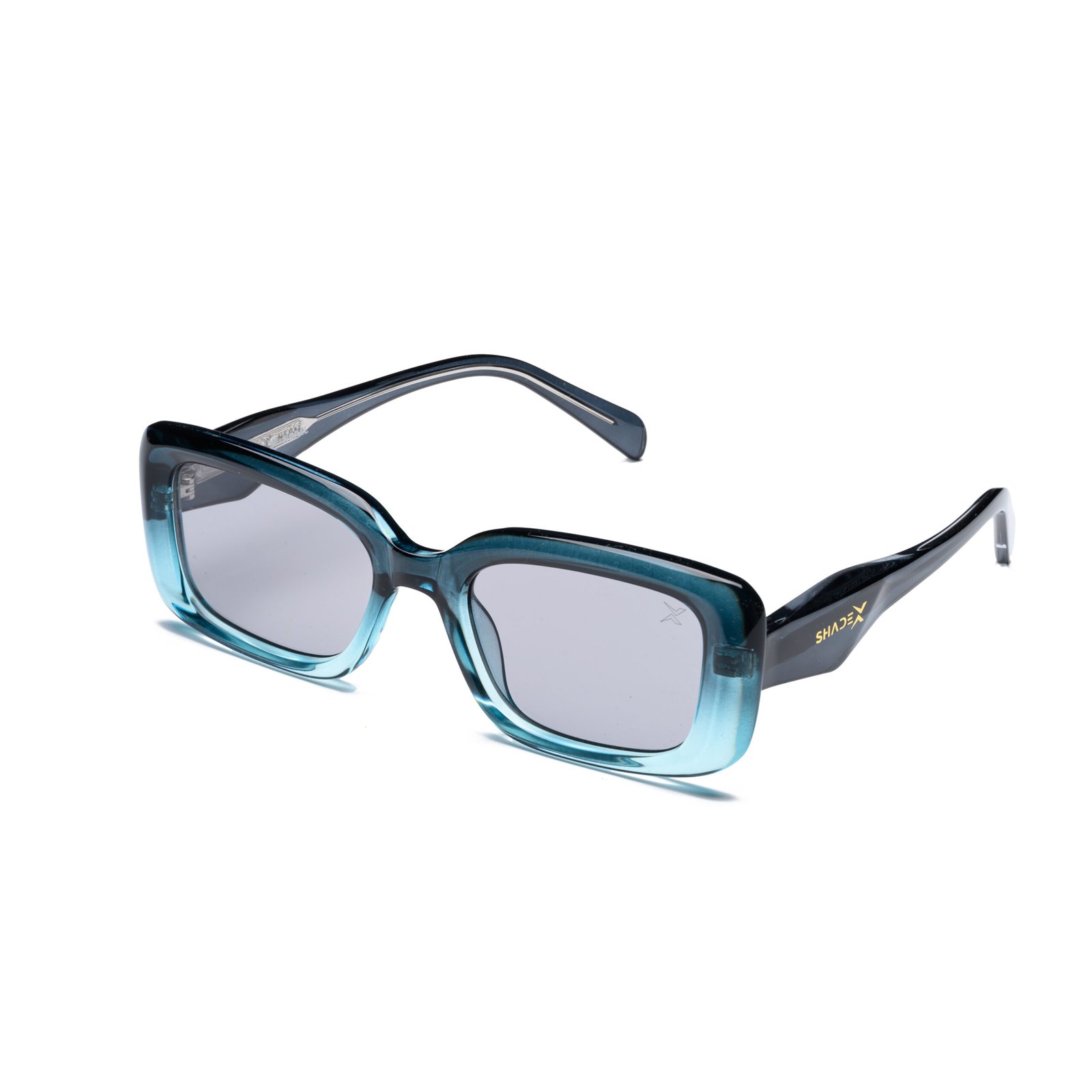 Retro Bloc Sunglasses – Model 8840 | C6 – Teal Fade / Silver Mirror - Image 3