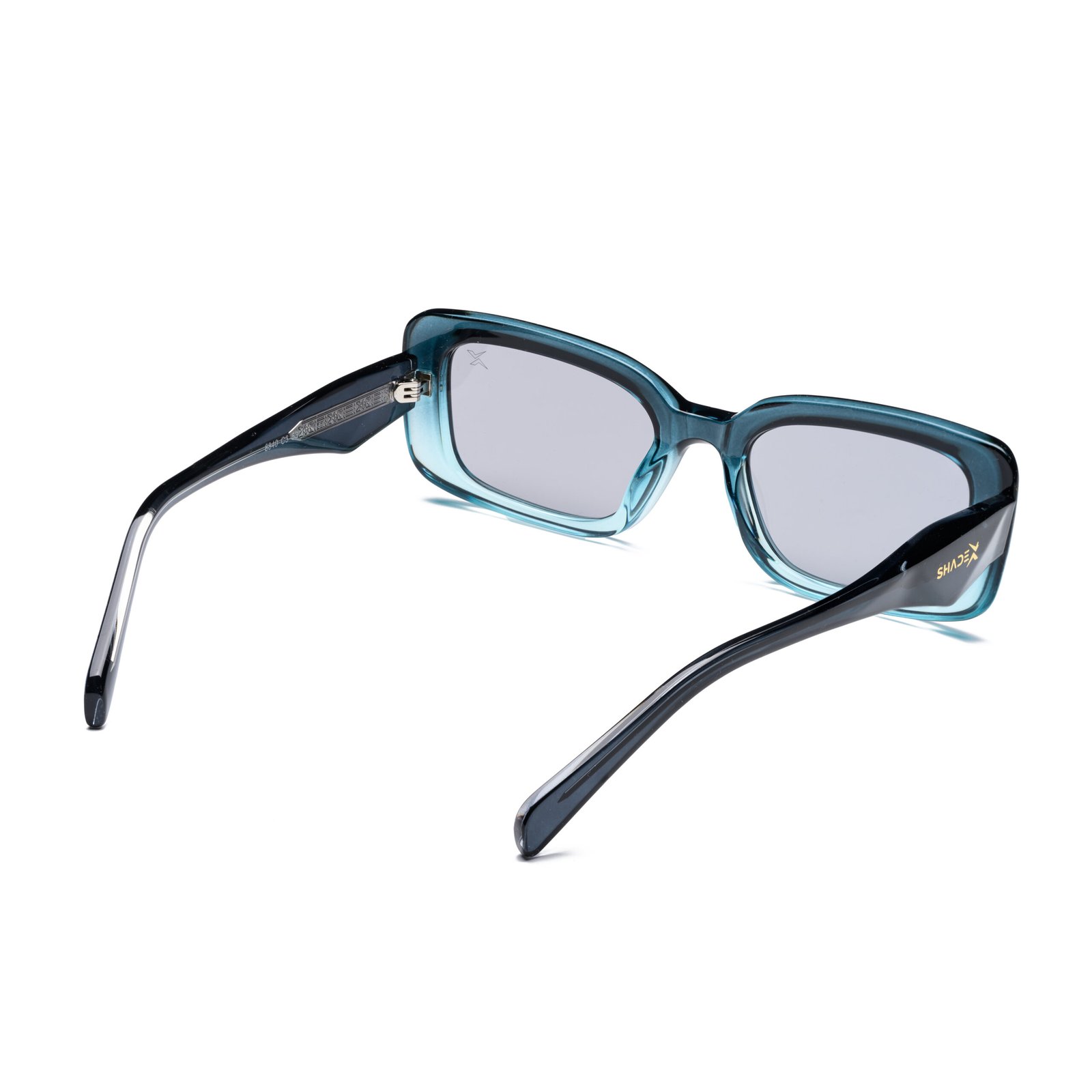 Retro Bloc Sunglasses – Model 8840 | C6 – Teal Fade / Silver Mirror - Image 5