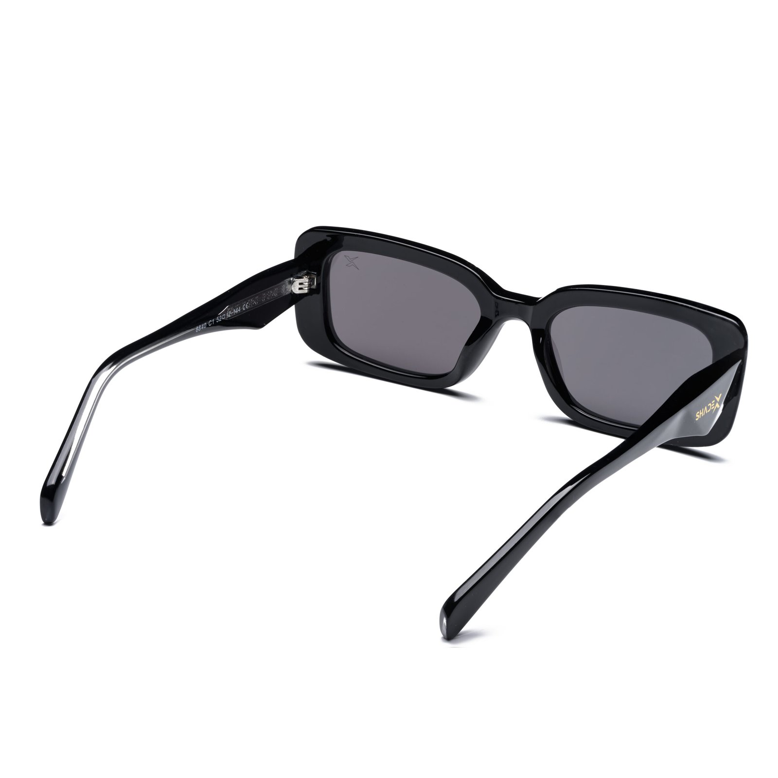 Retro Bloc Sunglasses – Model 8840 | C7 – Glossy Black / Smoke Grey - Image 5