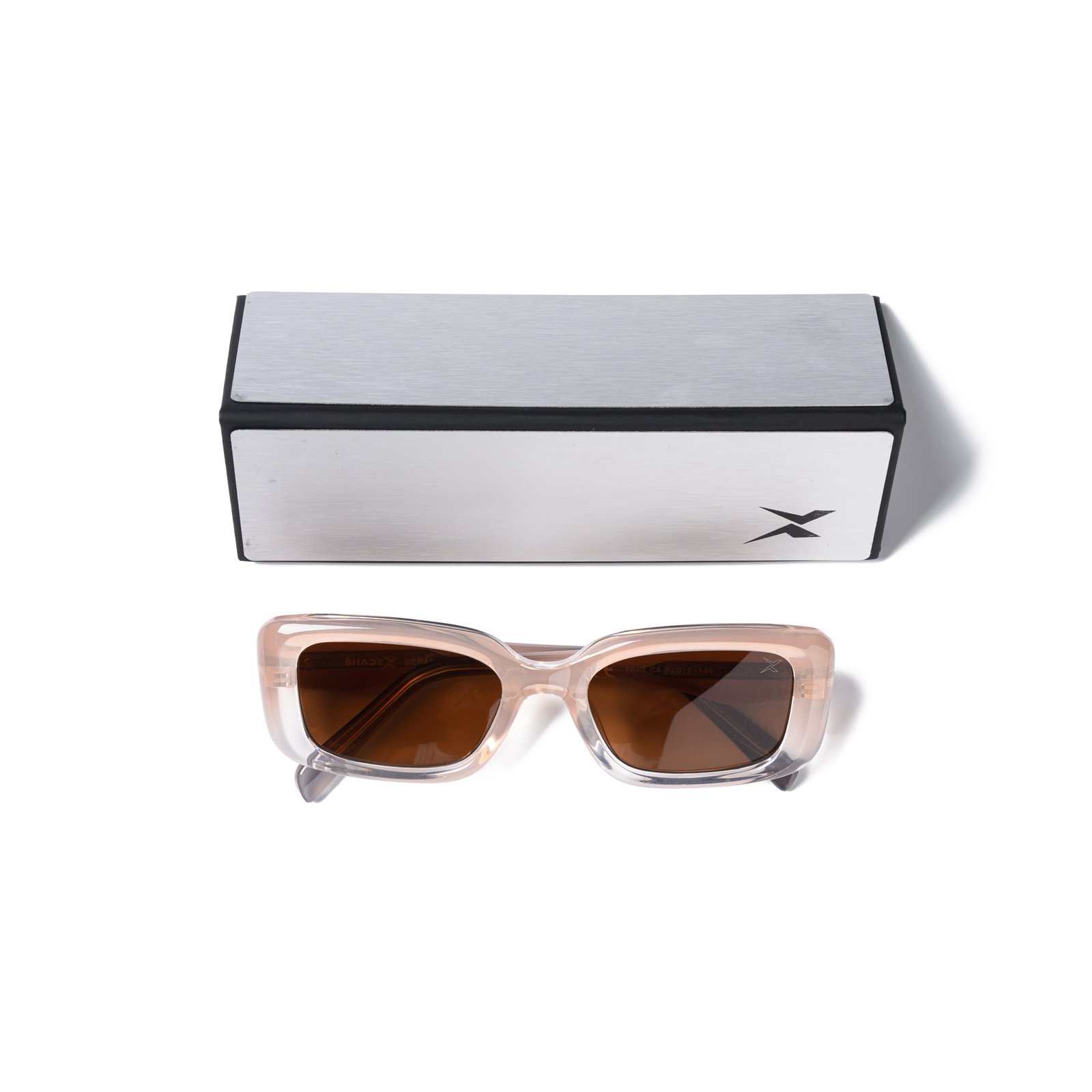 Retro Bloc Sunglasses – Model 8840 | C4 – Peach Crystal / Brown - Image 6
