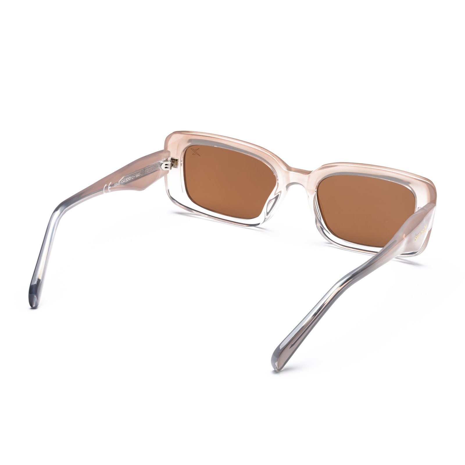 Retro Bloc Sunglasses – Model 8840 | C4 – Peach Crystal / Brown - Image 5