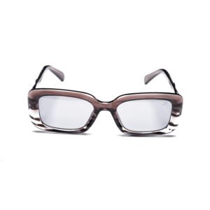 Retro Bloc Sunglasses – Model 8840 | C5 – Smoky Brown / Silver Mirror