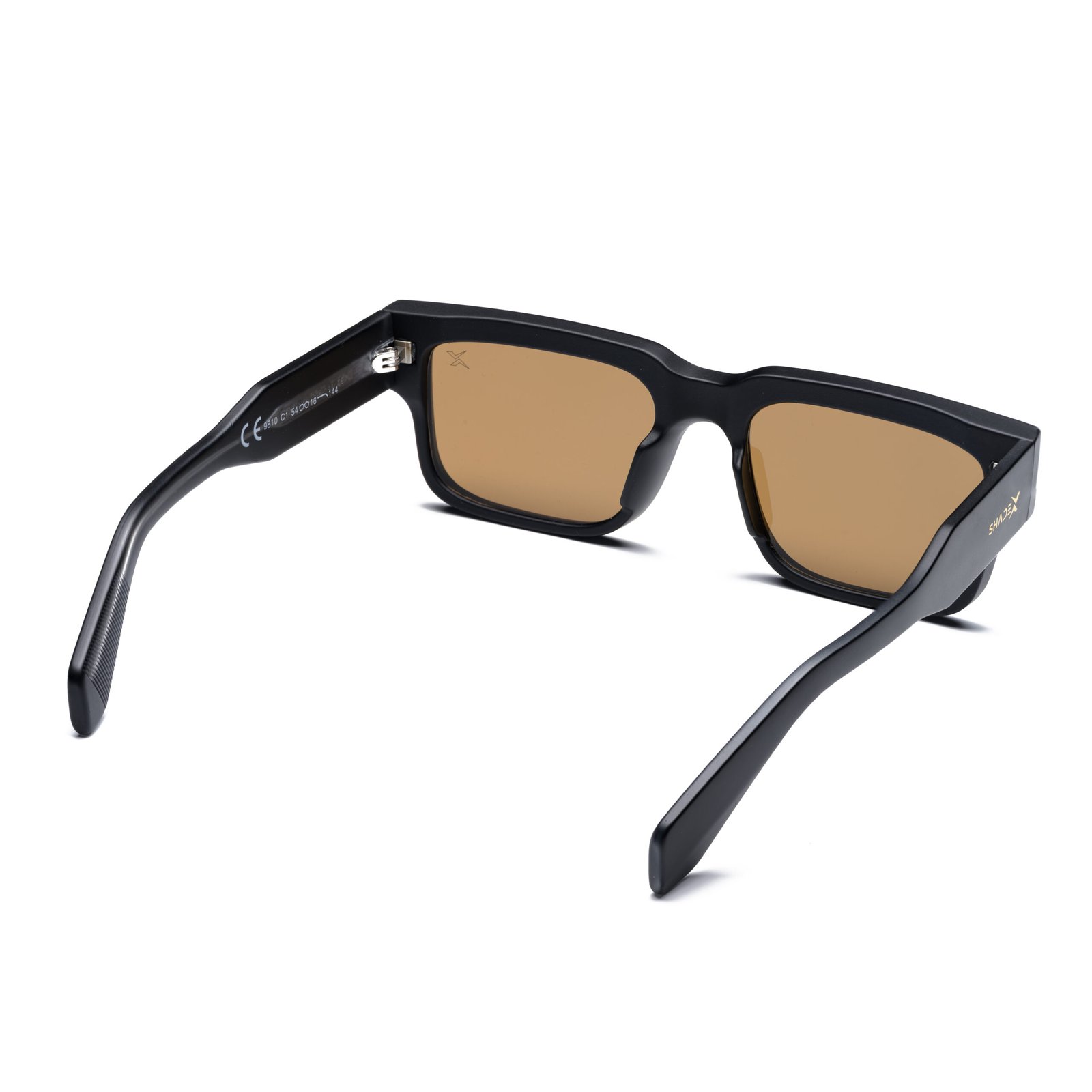 Bold Square Sunglasses – Model 9810 | C1 – Matte Black / Brown - Image 5