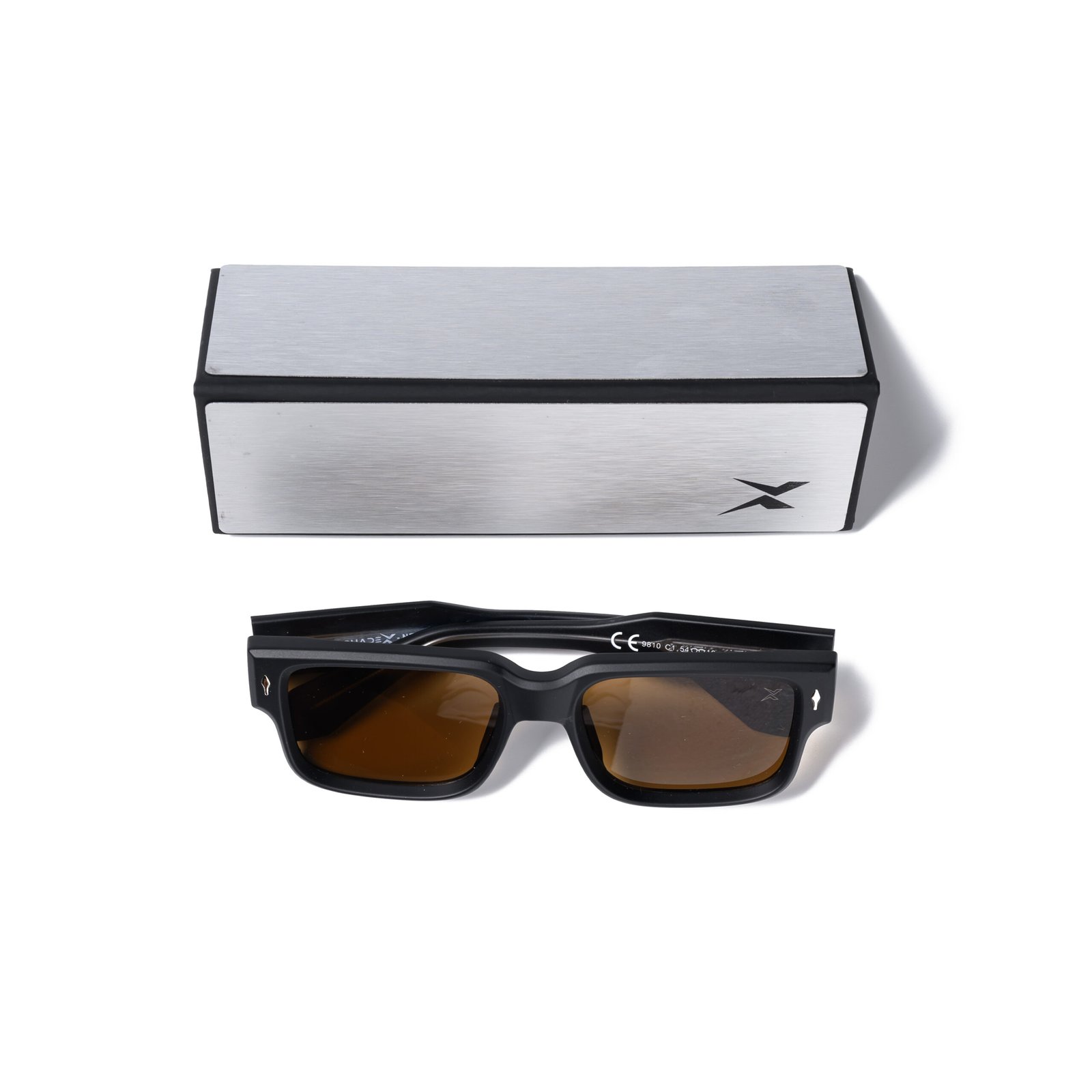 Bold Square Sunglasses – Model 9810 | C1 – Matte Black / Brown - Image 6